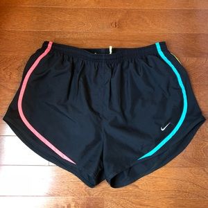 Nike black and neon tempo running shorts medium